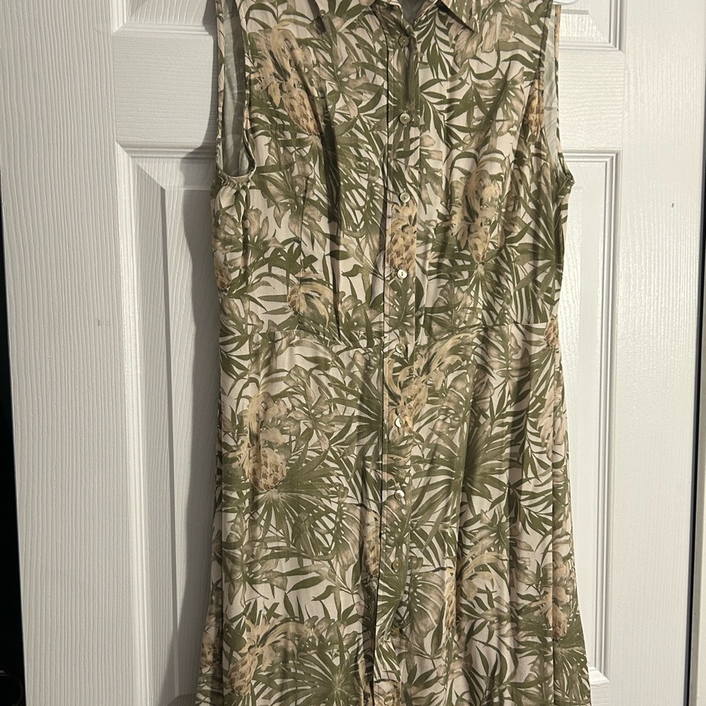 Mango- Green Sleeveless Dress
